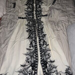 Max Studio London Linen Blend Button Front Belle Maxi Shirtdress Medium